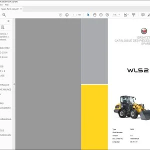 Wacker Neuson WL52 USA Wheel Loader SPARE PARTS LIST MANUAL - PDF DOWNLOAD