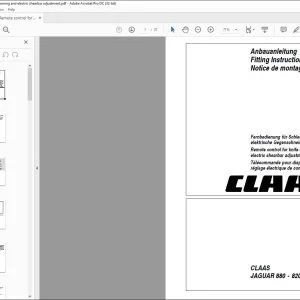 claas Forage Harvesters JAGUAR 880 - 820 Remote control for knife sharpening and electric shearbar adjustment Fitting Instructions Manual_DE_EN_FR - PDF DOWNLOAD
