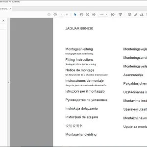 claas Forage Harvesters JAGUAR 880 - 830 Sealing kit of the feeder housing Fitting Instructions Manual_DE_EN_FR_ES_IT_RU - PDF DOWNLOAD