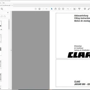 claas Forage Harvesters JAGUAR 880 – 820 Air Conditioner Fitting Instructions Manual_DE_EN_FR - PDF DOWNLOAD