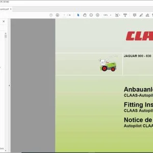 claas Forage Harvesters JAGUAR 900 - 830 CLAAS Autopilot Actisiler 20 Fitting Instructions Manual_DE_EN_FR -  PDF DOWNLOAD
