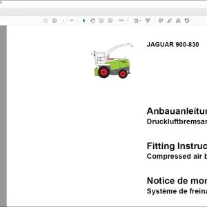 claas Forage Harvesters JAGUAR 900-830 Compressed air brake system Fitting Instructions Manual_DE_EN_FR -  PDF DOWNLOAD