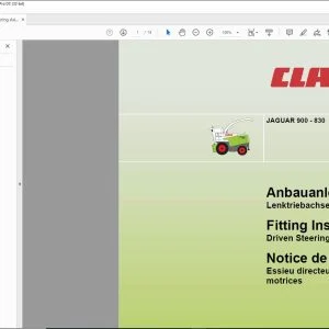 claas Forage Harvesters JAGUAR 900 - 830 Driven Steering Axle Fitting Instructions Manual_DE_EN_FR - PDF DOWNLOAD