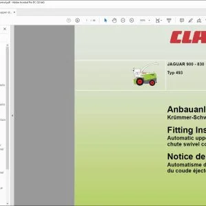 claas Forage Harvesters JAGUAR 900 - 830 Typ 493 Automatic upper discharge chute swivel control Fitting Instructions Manual_DE_EN_FR - PDF DOWNLOAD