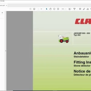 claas Forage Harvesters JAGUAR 900 - 830 Typ 493 Stone detector Fitting Instructions Manual_DE_EN_FR_ES_IT_RU -  PDF DOWNLOAD