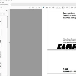 claas Forage Harvesters JAGUAR 900 – 830 Side Screen Wash-Wiper Fitting Instructions Manual_DE_EN_FR -  PDF DOWNLOAD