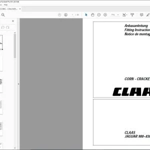 claas Forage Harvesters JAGUAR 900–830 CORN - CRACKER Fitting Instructions Manual_DE_EN_FR - PDF DOWNLOAD