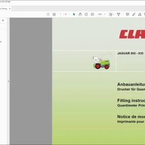 claas JAGUAR 900 - 830 Quantimeter Printer Fitting Instructions Manual_DE_EN_FR - PDF DOWNLOAD
