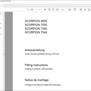 claas SCORPION 9055 7055 7050 7044 installing a hydraulic JCB quickhitch Fitting Instructions Manual_DE_FR_EN_IT_ES_RU - PDF DOWNLOAD
