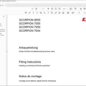 claas SCORPION 9055 7055 7050 7044 installing a mechanical Kramer quickhitch Fitting Instructions Manual_DE_FR_EN_IT_ES_RU - PDF DOWNLOAD