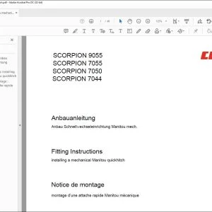 claas SCORPION 9055 7055 7050 7044 installing a mechanical Manitou quickhitch Fitting Instructions Manual_DE_FR_EN_IT_ES_RU -  PDF DOWNLOAD