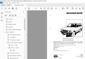 1992 Range Rover Classic Workshop Manual SRR652USWM F - PDF DOWNLOAD