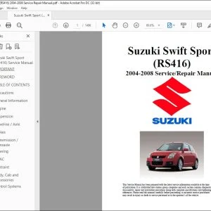 2004-2008 Suzuki Swift Sport RS416 Service Repair Manual- PDF DOWNLOAD