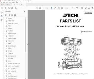 Aichi 123/IRV403-90 PARTS LIST MANUAL STA00028 - PDF DOWNLOAD