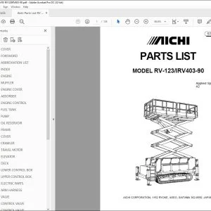 Aichi 123/IRV403-90 PARTS LIST MANUAL STA00028 - PDF DOWNLOAD