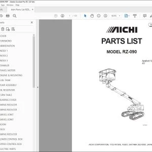 Aichi RZ-090 PARTS LIST Manual STA00008 - PDF DOWNLOAD