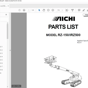 Aichi RZ-150IRZ500 PARTS LIST MANUAL PA00042 - PDF DOWNLOAD