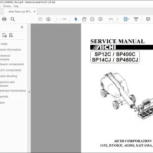 Aichi SP12C SP400C SP14CJ SP460CJ SERVICE MANUAL SSJ00003 - PDF DOWNLOAD