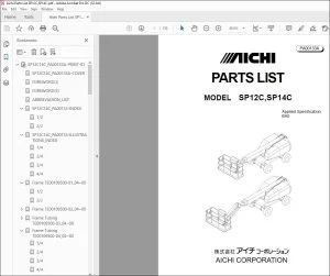Aichi SP12C,SP14C PARTS LIST MANUAL PA00133A - PDF DOWNLOAD
