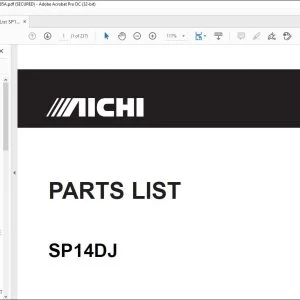 Aichi SP14DJ PARTS LIST MANUAL PG00585A - PDF DOWNLOAD