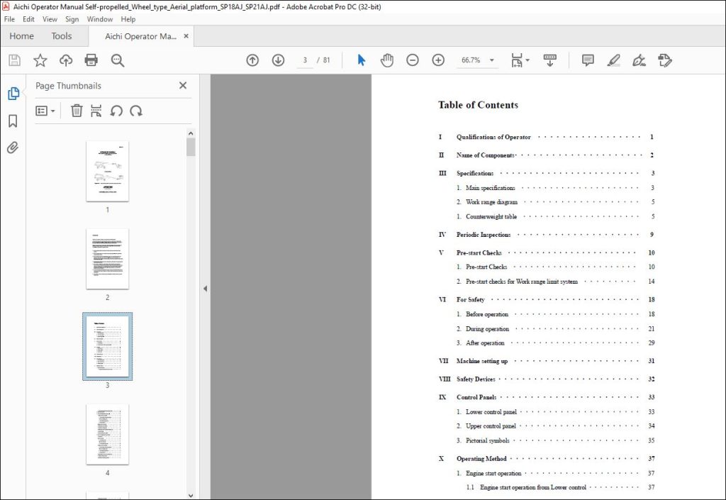 Aichi SP18AJ-SP21AJ OPERATION MANUAL FS-287AS - PDF DOWNLOAD ...