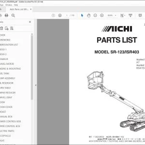 Aichi SR-123/ISR403 PARTS LIST MANUAL STA00026 - PDF DOWNLOAD