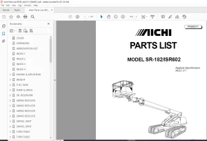 Aichi SR-182ISR602 PARTS LIST MANUAL PA00011 - PDF DOWNLOAD