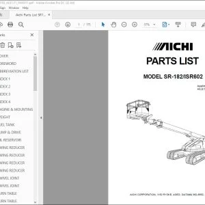 Aichi SR-182ISR602 PARTS LIST MANUAL PA00011 - PDF DOWNLOAD