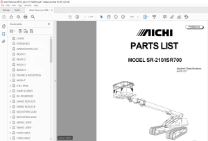 Aichi SR-210ISR700 PARTS LIST MANUAL PA00010 - PDF DOWNLOAD