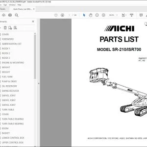Aichi SR-210ISR700 PARTS LIST MANUAL STA00034 - PDF DOWNLOAD