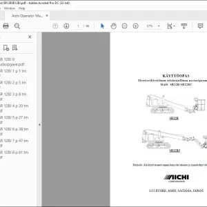 Aichi SR12B SR12BJ Moottorikäyttöinen telaketjullinen nosturipuomilava KÄYTTÖOPAS FS-305S - PDF DOWNLOAD