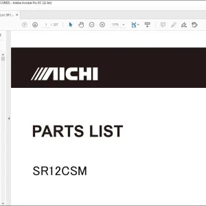 Aichi SR12CSM PARTS LIST MANUAL PG00501 - PDF DOWNLOAD