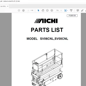 Aichi SV06CNL,SV08CNL PARTS LIST MANUAL PG00136 - PDF DOWNLOAD