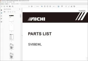 Aichi SV08EWL PARTS LIST MANUAL PG00505 - PDF DOWNLOAD