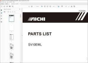 Aichi SV10EWL PARTS LIST MANUAL PG00506 - PDF DOWNLOAD