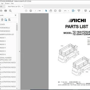 Aichi TZ-16AITZ52A TZ-20AITZ65A PARTS LIST MANUAL PA00002B - PDF DOWNLOAD