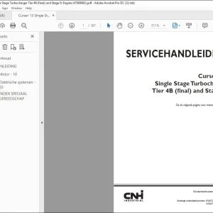 CNH Cursor® 13 Single Stage TurbochargerTier 4B (final) and Stage IV Motor SERVICEHANDLEIDING 47869983 - PDF DOWNLOAD