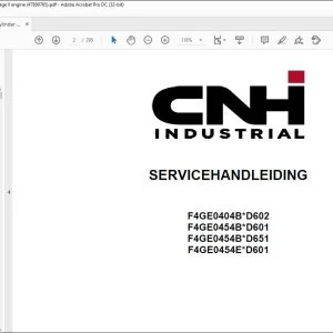 CNH NEF Four Cylinder Mechanical Tier 2 and Stage II Motor SERVICEHANDLEIDING 47899765 - PDF DOWNLOAD