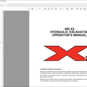 Linkbelt 290 X2 HYDRAULIC EXCAVATOR OPERATOR'S MANUAL 2103 - PDF DOWNLOAD
