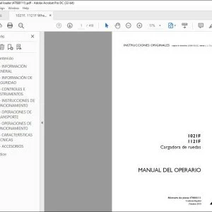 Case 1021F 1121F Cargadora de ruedas Manual del Operario 47688111 - PDF DOWNLOAD
