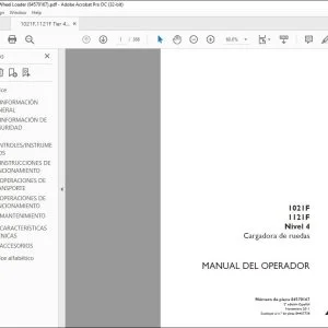 Case 1021F 1121F Nivel 4 Cargadora de ruedas Manual del Operador 84570167 - PDF DOWNLOAD