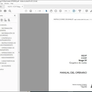 Case 1021F 1121F Stage IV Cargadora de ruedas Manual del Operario 47920032 - PDF DOWNLOAD