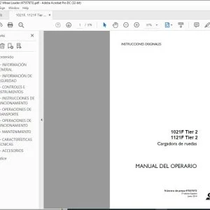 Case 1021F Tier 2 1121F Tier 2 Cargadora de ruedas Manual del Operario 47557873 - PDF DOWNLOAD