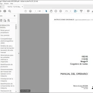 Case 1021G 1121G Stage V Cargadora de ruedas Manual del Operario 48122294 - PDF DOWNLOAD