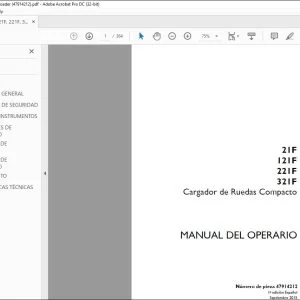 Case 21F 121F 221F 321F Cargador de Ruedas Compacto Manual del Operario 47914212 - PDF DOWNLOAD