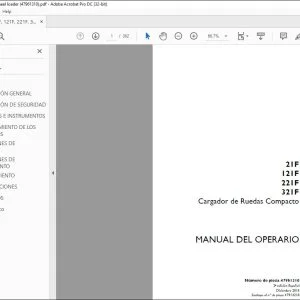 Case 21F 121F 221F 321F Cargador de Ruedas Compacto Manual del Operario 47961310 - PDF DOWNLOAD