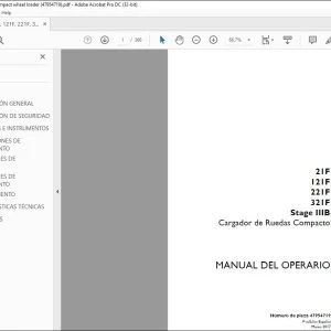 Case 21F 121F 221F 321F Stage IIIB Cargador de Ruedas Compacto Manual del Operario 47954719 - PDF DOWNLOAD
