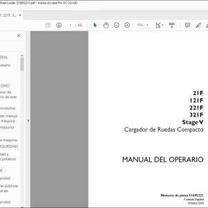 Case 21F 121F 221F 321F Stage V Cargador de Ruedas Compacto Manual del Operario 51695221 - PDF DOWNLOAD