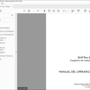 Case 521F Tier 2 Cargadora de Ruedas Manual del Operario 47560118 - PDF DOWNLOAD