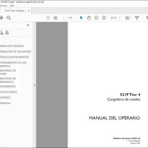 Case 521F Tier 4 Cargadora de Ruedas Manual del Operario 47560115 - PDF DOWNLOAD